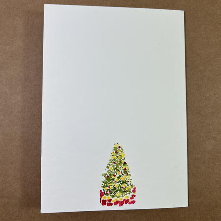 Folded card xmas tree Custom Card Watercolor Calligraphy