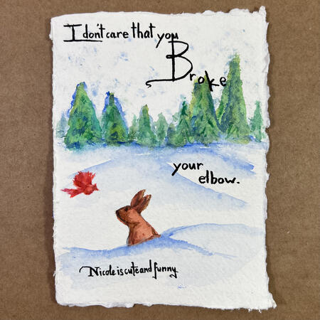 Snow Rabbit Custom Card Watercolor Calligraphy Snow Rabbit Custom Card Watercolor Calligraphy